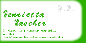 henrietta mascher business card